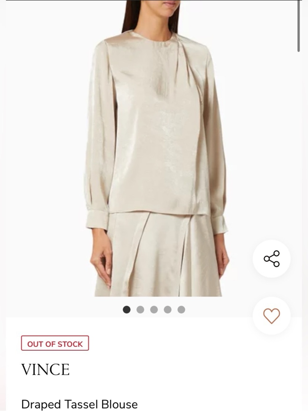 Vince beige champagne tassel blouse Size 14 $330